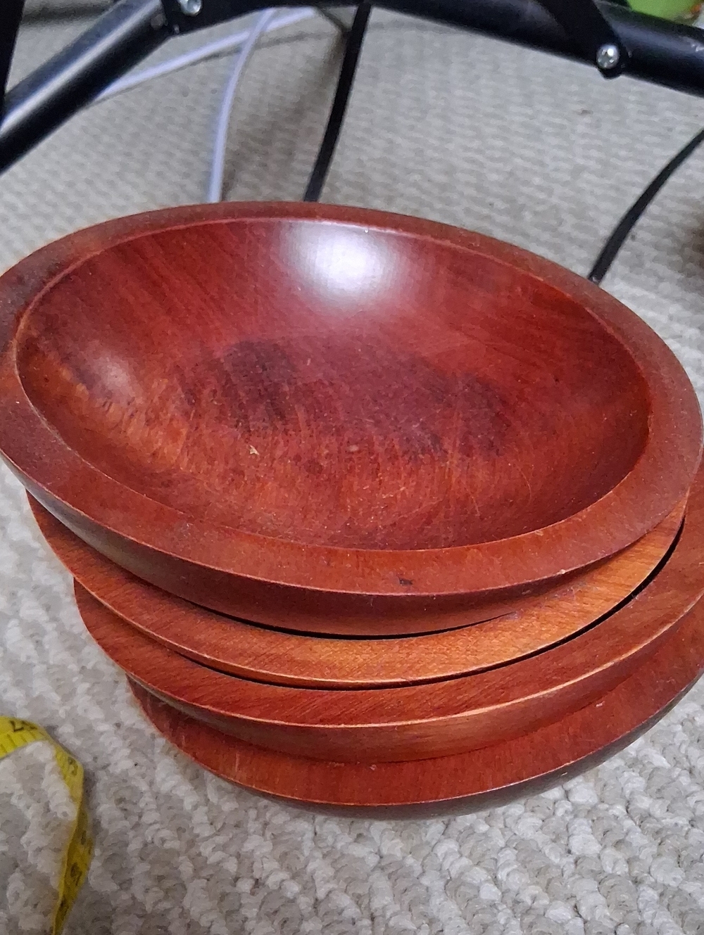 Vintage 1960s Baribocraft Made in Quebec Maple wood bowls (set of 4)